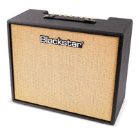 Angled view of Blackstar Debut 100R Combo Amplifier Black on white background