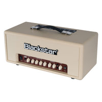 Angled view of Blackstar Debut 100RH Guitar Amp Head Cream on white background
