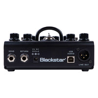 Top jacks view of Blackstar Dept. 10 Dual Distortion Pedal on white background