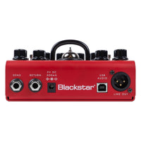 Top jacks view of Blackstar Dept. 10 Dual Drive Pedal on white background