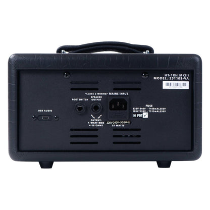 Rear view of Blackstar HT-1RH MK III Guitar Amp Head on white background