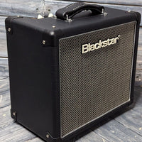 Angled view of Blackstar HT-1R MK III Combo Amplifier on gray wooden surface