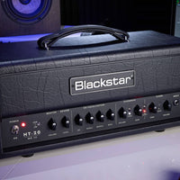 Close up view of Blackstar HT-20RH MK III Guitar Amp Head on desk