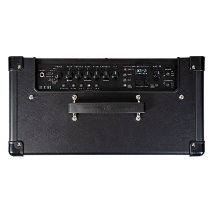 Top view of Blackstar ID:X 50 Combo Amplifier on white background