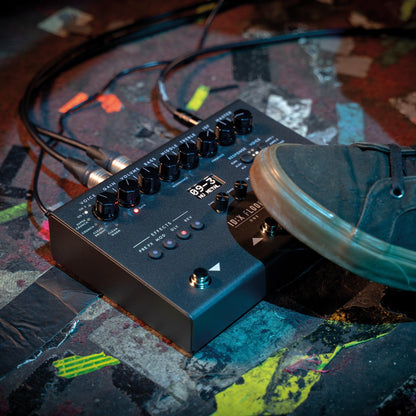 Blackstar ID:X Floor One Multi-FX Pedal with foot stomping its switch in show venue