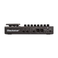 Top jacks view of Blackstar ID:X Floor Two Multi-FX Pedal on white background
