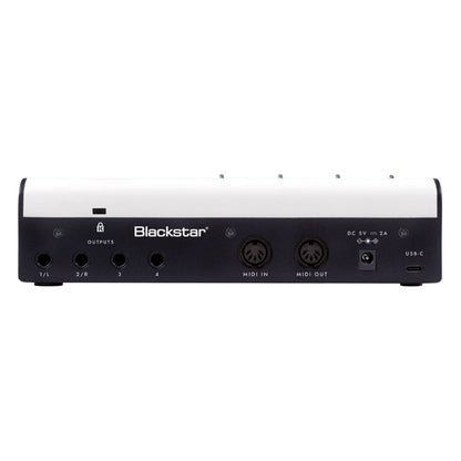 Rear view of Blackstar POLAR 4 Audio Interface on white background
