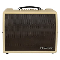 Front view of Blackstar Sonnet 120 Acoustic Guitar Amplifier Blonde on white background