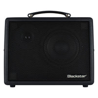 Front view of Blackstar Sonnet 60 Acoustic Guitar Amplifier Black on white background