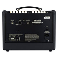 Rear view of Blackstar Sonnet 60 Acoustic Guitar Amplifier Black on white background