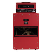 Rear view of Blackstar St. James TL50 Toby Lee Signature Amp Head and Cabinet Open on white background