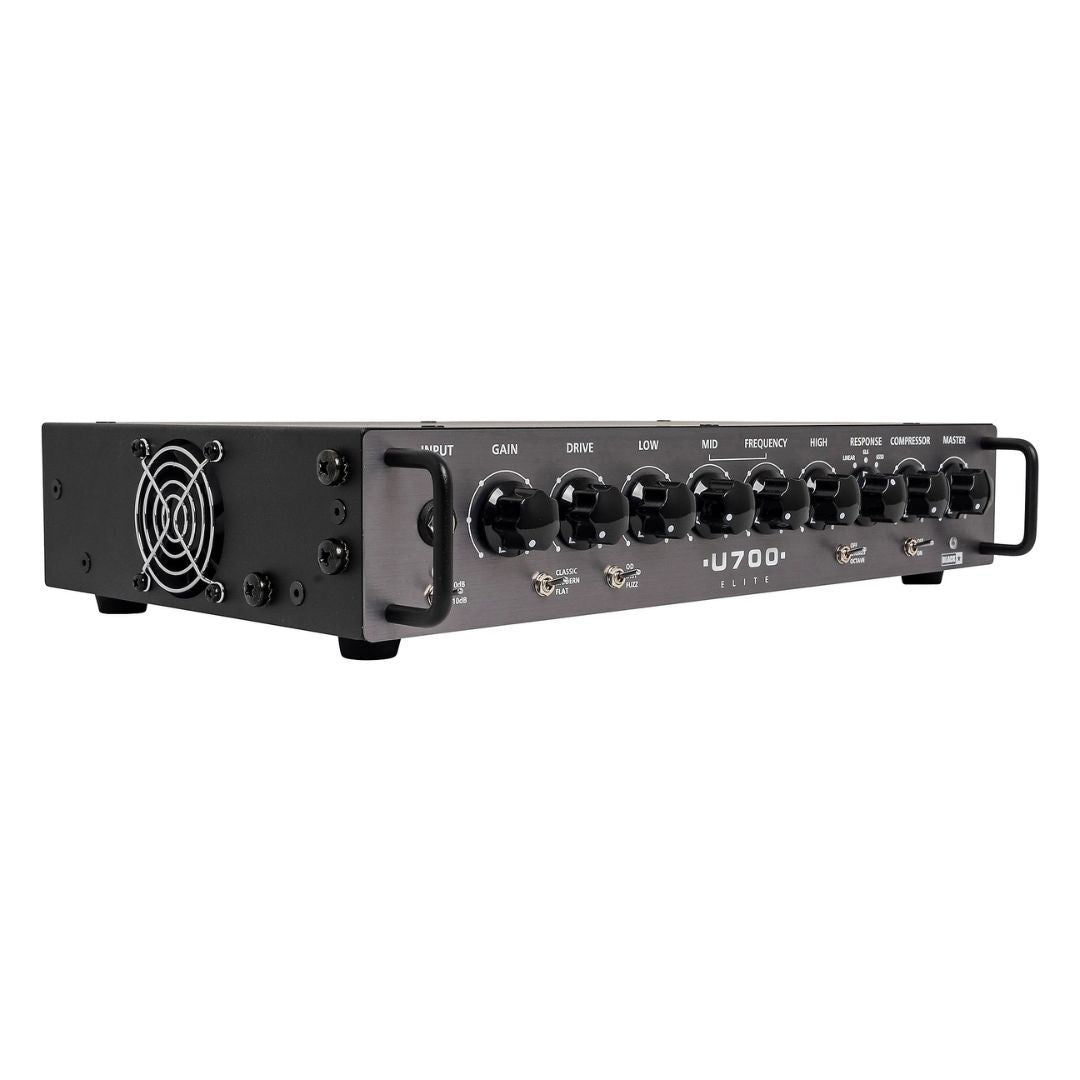 Angled left view of Blackstar U700H Elite 700W Bass Head on white background