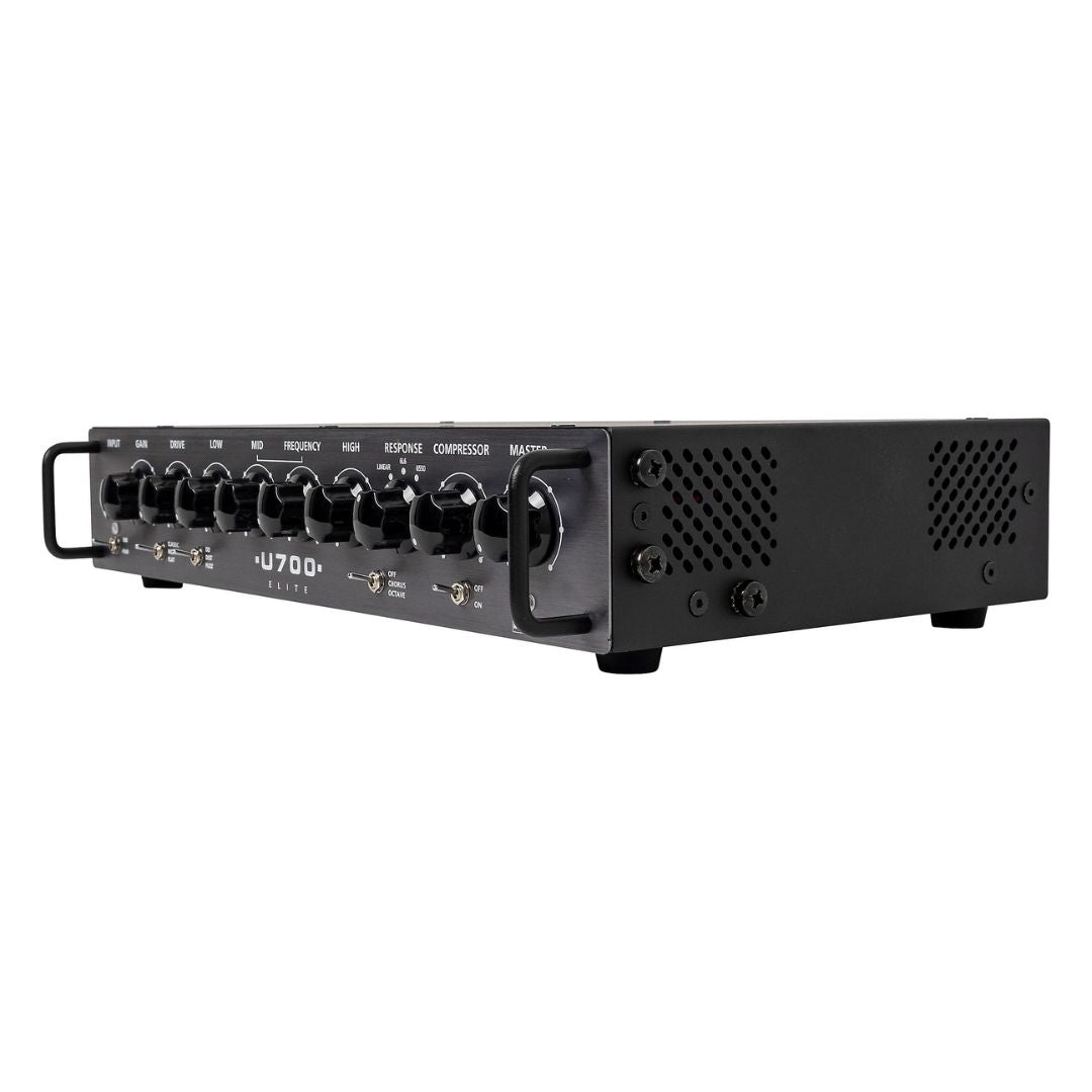 Angled right view of Blackstar U700H Elite 700W Bass Head on white background