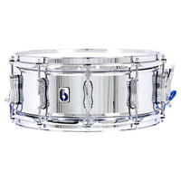 Front view of British Drum Co. Bluebird Snare Drum on white background