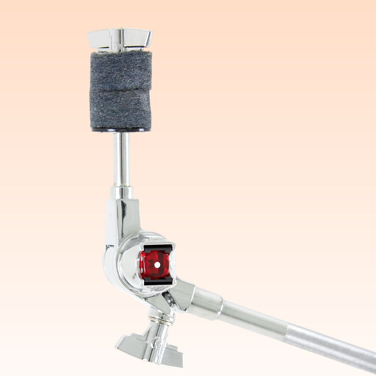 Close up view of British Drum Co. CAS-HW-BS Casino Cymbal Boom Stand on orange background