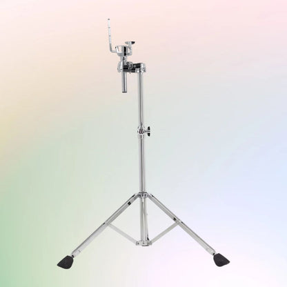 Front view of British Drum Co. CAS-HW-STS Casino Single Tom Stand on multicolored background