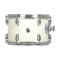 Front view of British Drum Co. Enigma Tom Drum Olde English White 10" x 7" on white background