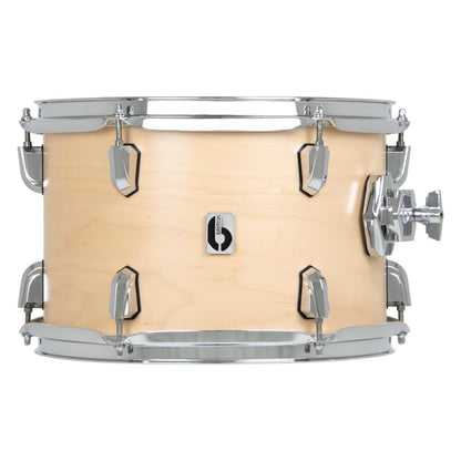 Front view of British Drum Co. Enigma Tom Drum Satin Maple 14" x 14" on white background