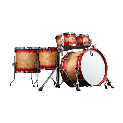 Angled front view of British Drum Co. Founders Reserve Kit (Mulberry Harbour) Fusion Rock on white background