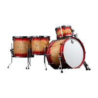 Angled front view of British Drum Co. Founders Reserve Kit (Mulberry Harbour) Rock on white background