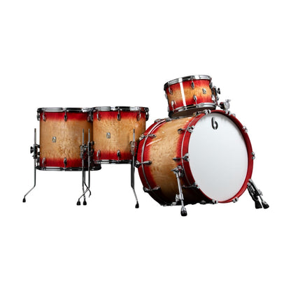 Angled front view of British Drum Co. Founders Reserve Kit (Mulberry Harbour) Rock on white background