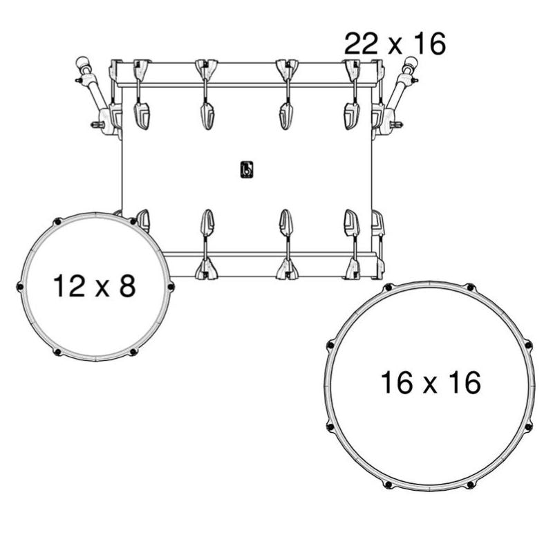 Layout of British Drum Co. Legend Series 22" Club Kit
