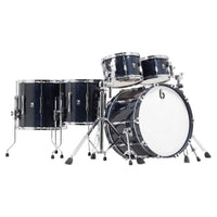 Angled view of British Drum Co. Legend Series 22" Fusion Kit Blackwater on white background