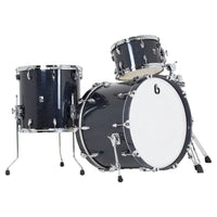 Angled view of British Drum Co. Legend Series 22" Fusion Kit Ravenglass on white background