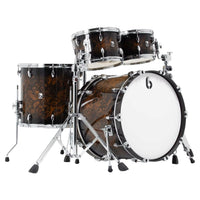 Angled view of British Drum Co. Legend Series 22" Fusion Kit Windsor Dark (HGL) on white background