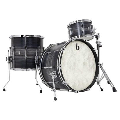 Angled view of British Drum Co. Legend Series 22" US Club Kit Carnaby Knight on white background