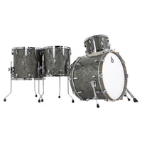 Angled view of British Drum Co. Legend Series 22" US Club Kit Sterling Silver on white background