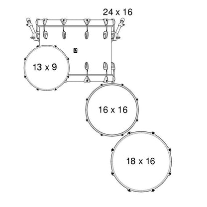 Layout of British Drum Co. Legend Series 24" Rock Kit