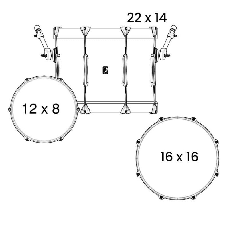 Layout of British Drum Co. Lounge Series 22" Club Kit