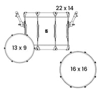 Layout of British Drum Co. Lounge Series 22" US Club Kit