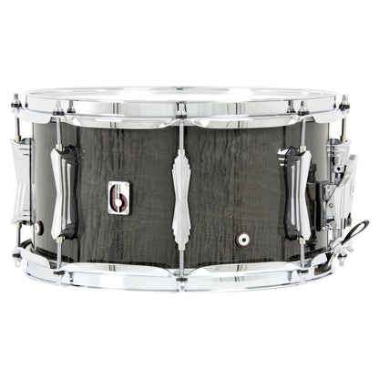 Front view of British Drum Co. Super 7 Snare Drum on white background