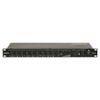 Front view of CAD Audio Astatic MX12S 12-Channel Rackmounted Mixer on white background