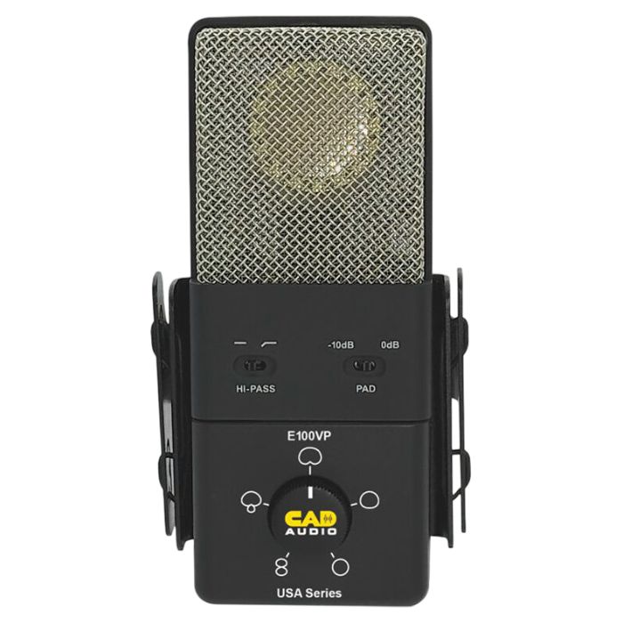 Front view of CAD Audio E100VP USA Series Variable Pattern Condenser Microphone on white background