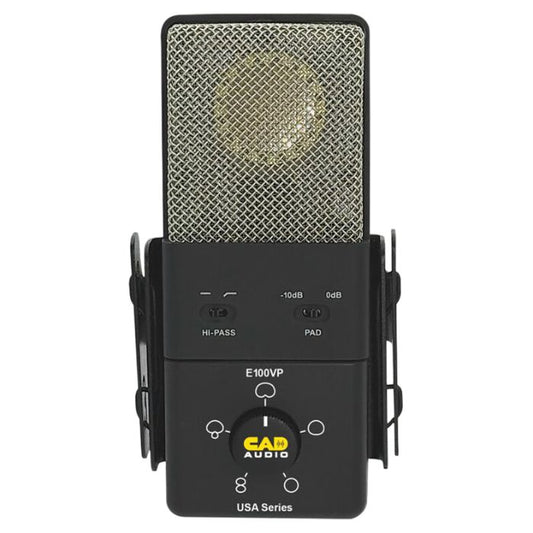 Front view of CAD Audio E100VP USA Series Variable Pattern Condenser Microphone on white background