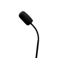 Close up view of CAD Audio GN18VP 18” Variable Polar Pattern Gooseneck Microphone mic head with wind screen attached on white background