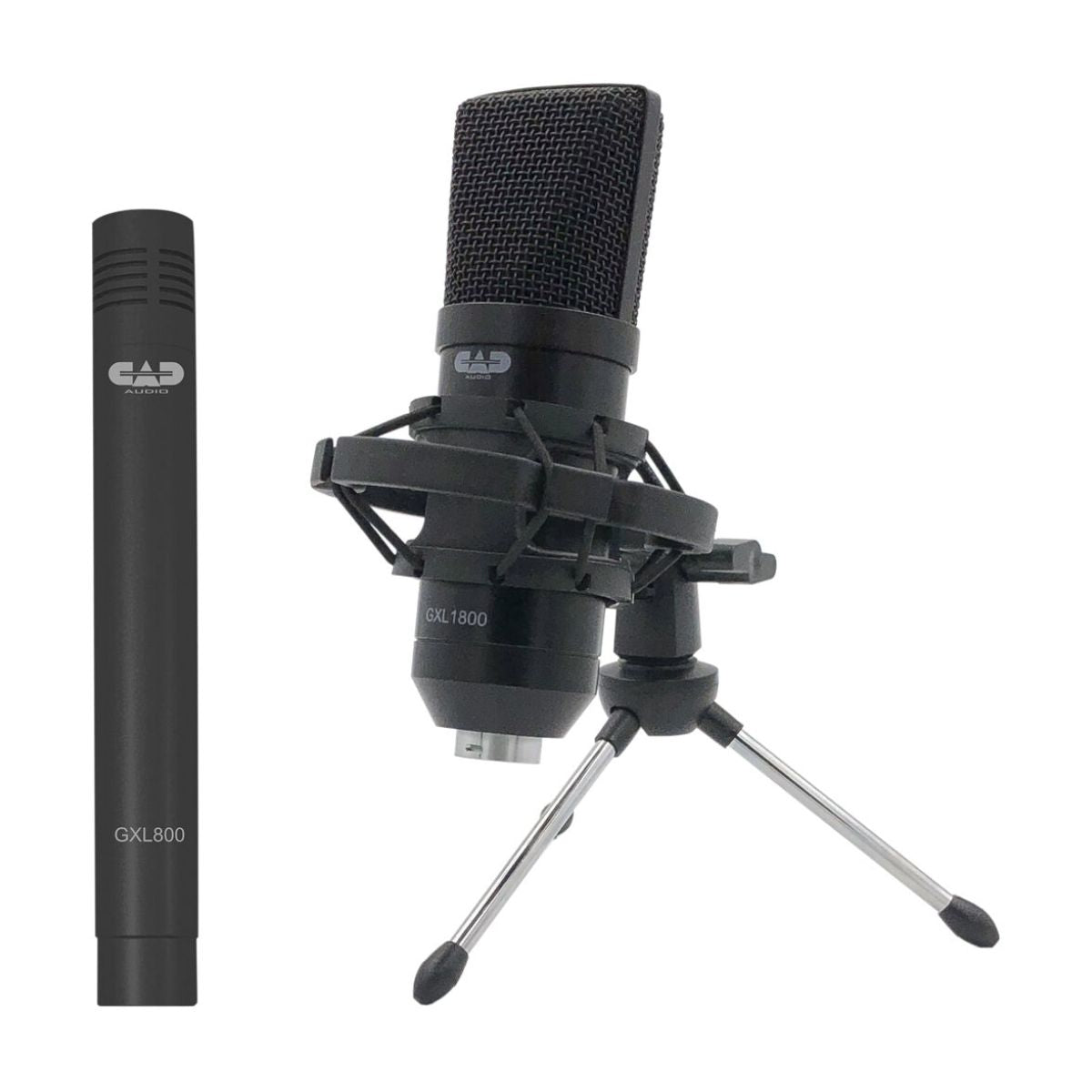 Front view of CAD Audio GXL1800SP Large & Small Diaphragm Condenser Microphone Pack on white background
