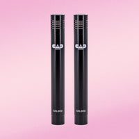 Front view of CAD Audio GXL800 Small Diaphragm Pencil Condenser Microphone (Pair) on pink background