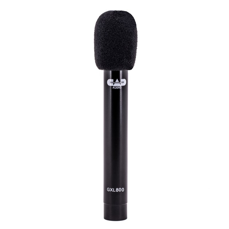 Mic foam attached on CAD Audio GXL800 Small Diaphragm Pencil Condenser Microphone on white background