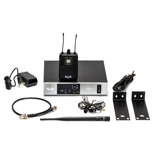 Inclusions of CAD Audio GXLIEM Single-Mix Wireless IEM System on white background
