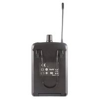 Rear view of CAD Audio IEMBP for Stagepass IEM Wireless System, 520-542 MHz on white background