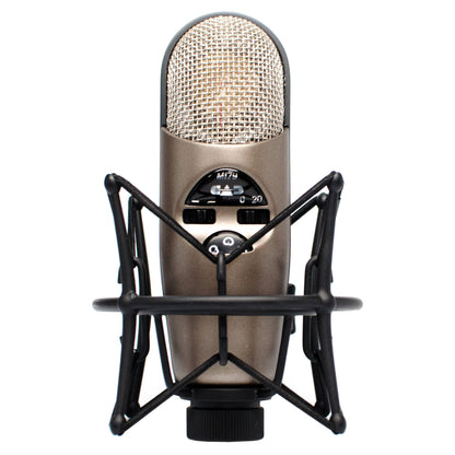 Front view of CAD Audio M179 Large Diaphragm Multipattern Condenser Microphone on white background