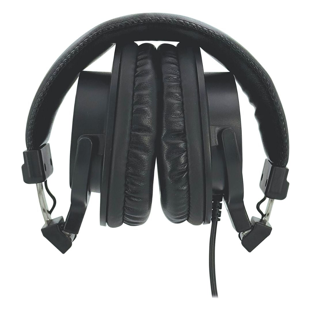 Curled up view of CAD Audio MH500 Closed-Back Over-Ear Headphones on white background