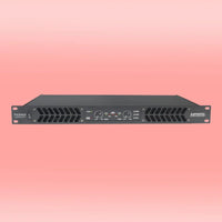 Front view of CAD Audio PX3002 300W 2-Channel Power Amplifier on peach pink background