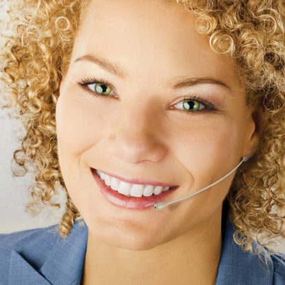 Person using the Earworn Mic of CAD Audio StageSelect WX1610 Wireless Bodypack System, 542-564 MHz on grey background