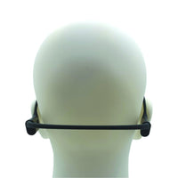 Rear view of CAD Audio WX1000 Wireless Microphone System Headworn Microphone with all its inclusions on mannequin head on white background