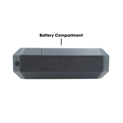 Battery compartment of CAD Audio WX1800 Belt Pack on white background